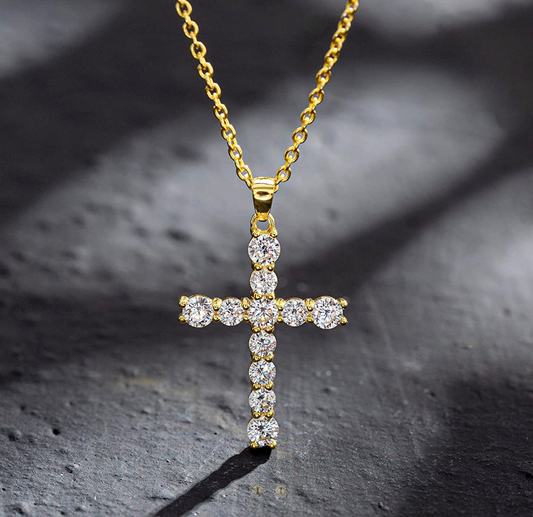 DAINTY CROSS NECKLACE GOLD