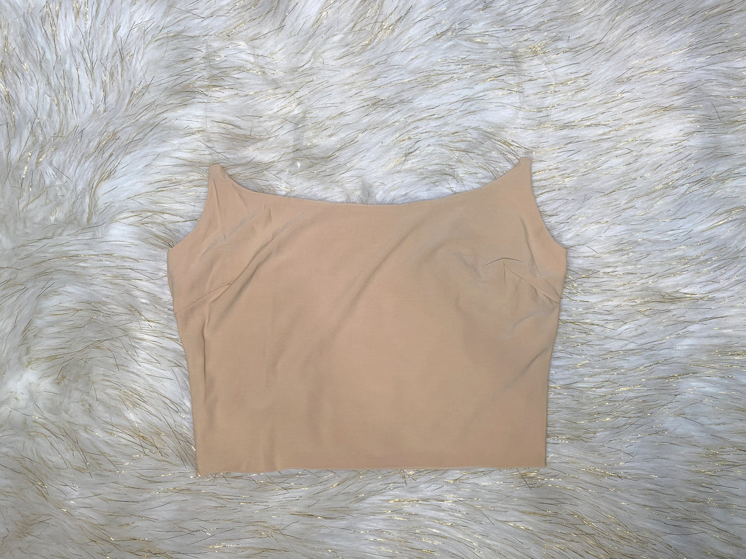 CLEAR STRAP CROP TOP (NUDE)